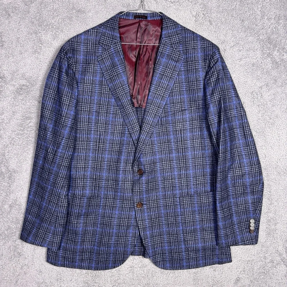 Byron Sport Coat Mens 48R Luca Di Marco Glen Unstructured Wool Luxe Kensington